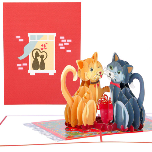 PopLife Love Kitties Pop Up 3D Pop Up Greeting Card - Mother's Day Card, Valentine's Day, for Cat Lovers - for Mom, for Wife, for Grandma, for Daughter, for Friend, for Mother in Law
