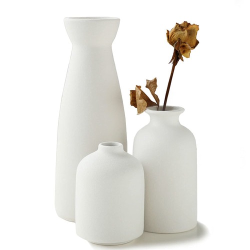 KIOXOHO White Ceramic vase Set-3 Small Flower vases for Decor,Modern Rustic Farmhouse Home Decor,Decorative vase for Pampas Grass&Dried Flowers,idea Shelf,Table,Mantel,entryway,Bookshelf Decor KIOXOHO White Ceramic vase Set-3 Small Flower vases for Decor,Modern Rustic Farmhouse Home Decor,Decorative vase for Pampas Grass&Dried Flowers,idea Shelf,Table,Mantel,entryway,Bookshelf Decor