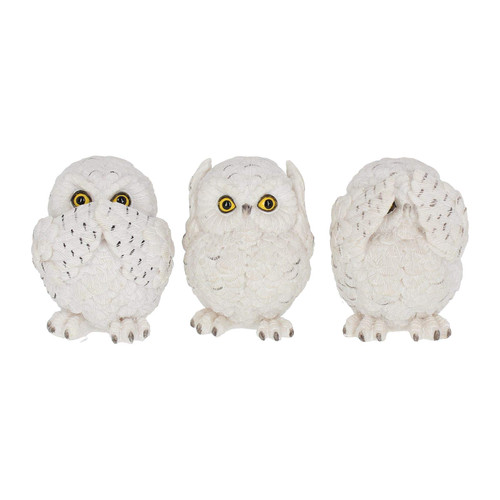 Nemesis Now Three Wise Owls Figurine 8cm White