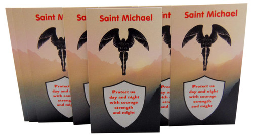 Westmon Works St Michael Holy Card Bulk Pack for Classroom or Mass Church Congregation with Protect Us Prayer to the Archangel Saint, Set of 10