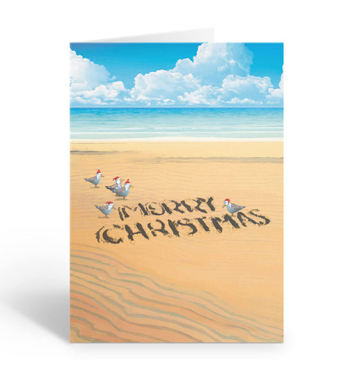 Stonehouse Collection | Merry Christmas Beach | Beach Christmas Cards | 18 Cards & Envelopes | USA Made (Standard)
