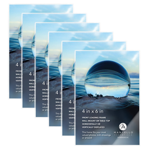 Mantello 4x6 Picture Frame, Set of 6, Acrylic Picture Frames 4x6, 4x6 Picture Frame, Acrylic Picture Frame 4x6 Frame, Set of 6