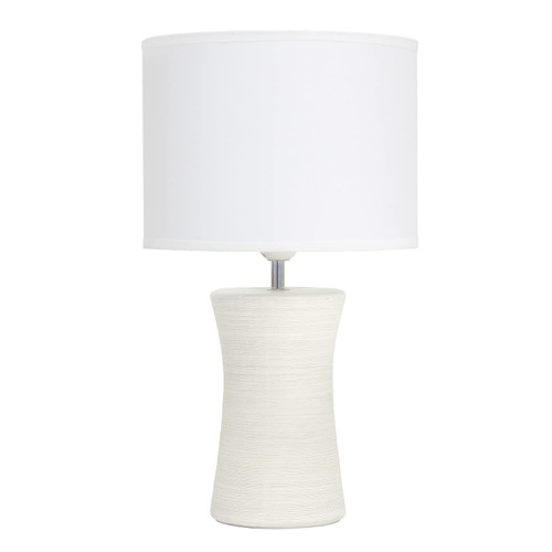 Simple Designs LT2099-OFF Ceramic Hourglass Table Lamp, Off White