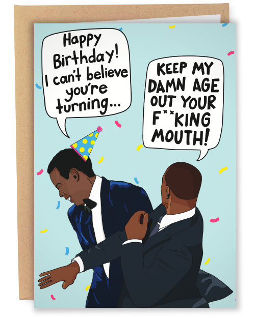 Sleazy Greetings Funny Birthday Card Meme For Him Her Men Women | Keep My Age Out Your Mouth Slap | Will Smith Slaps Chris Rock Happy Birthday Card Sleazy Greetings Funny Birthday Card Meme For Him Her Men Women | Keep My Age Out Your Mouth Slap | Will Smith Slaps Chris Rock Happy Birthday Card
