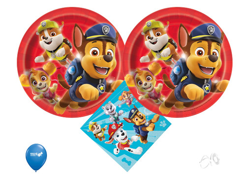 Paw Patrol Birthday Party Supplies Bundle | Paw Patrol Cake Plates | Paw Patrol Napkins - Serves 16 Guests