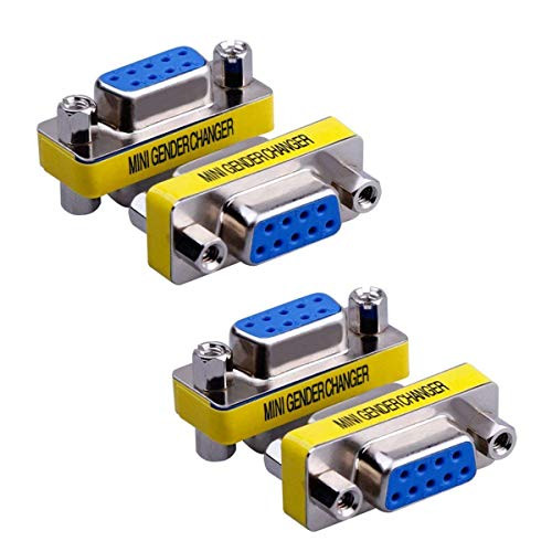 BeElion 4PCS DB9 Serial RS232 Female to Female Mini Coupler Adapter Connectors,F/F VGA Gender Changer