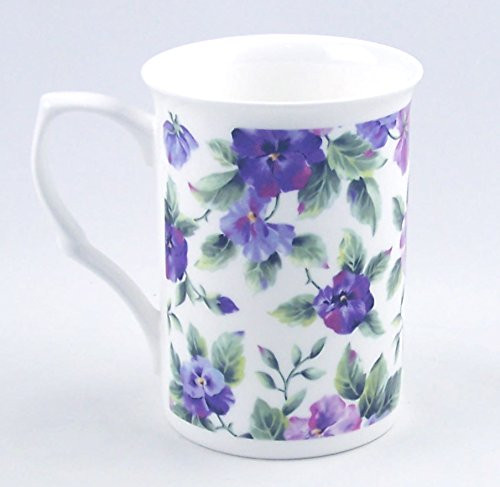 SEAJEA Fine English Bone China Mug - Viola or Pansy Chintz - Adderley China of England SEAJEA Fine English Bone China Mug - Viola or Pansy Chintz - Adderley China of England