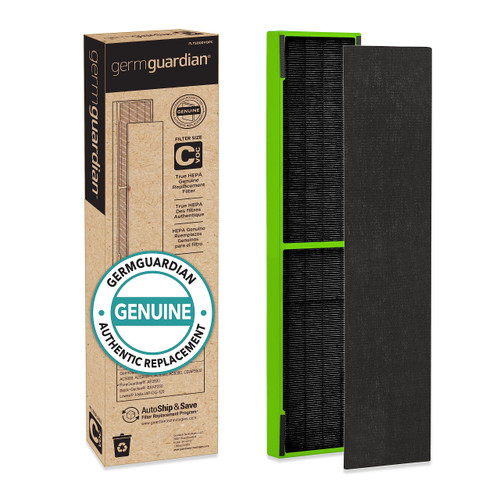 Germ Guardian Filter C Toxin Clear HEPA Genuine Replacement Filter, Removes 99.97% of Pollutants, Common VOCs, Household Toxins, for AC5000, AC5250, AC5300, AC5350, CDAP5500, Black/Green, FLT5000VO