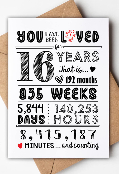 Katie Doodle Sweet 16 Gifts for Girls - Super Cute Sweet 16 Birthday Card, Sweet 16 Decor, 16th Birthday Decorations For Girls, Sweet 16 Party Decorations or Gifts - Includes Sweet 16 Card & Envelope