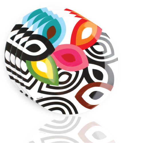 French Bull Plates - 4 Piece Set - 11 inch Melamine Dinner Plate Set - Melamine Dinnerware for Indoor and Outdoor - Foli