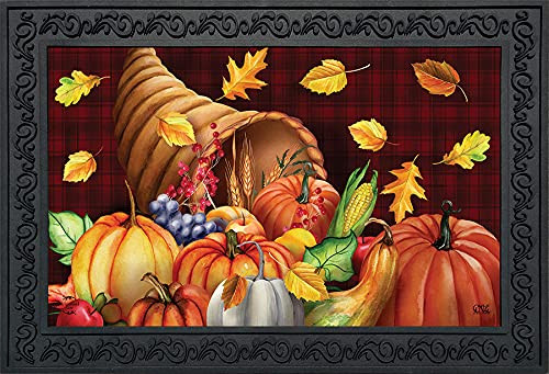 Briarwood Lane Fall Bounty Cornucopia Doormat Thanksgiving Autumn Indoor Outdoor 30" x 18"