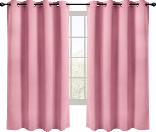 Utopia Bedding Blackout Curtains for Bedroom, Grommet Window Curtains 63 Inch Length 2 Panels, Thermal Insulated Drapes for Living Room (Pink, 52W x 63L Inches)