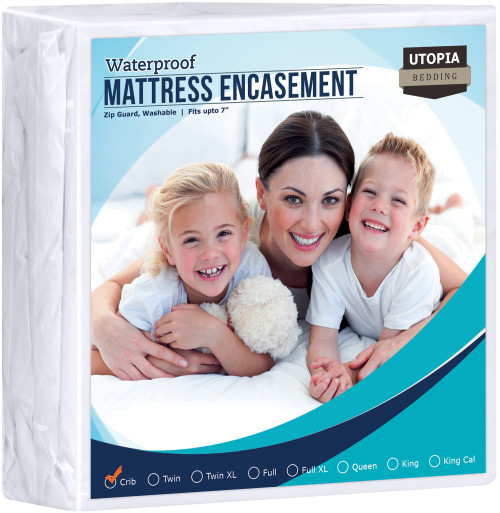 Utopia Bedding Zippered Mattress Encasement Crib - 100% Waterproof and Bed Bug Proof Mattress Protector - Absorbent, Six-Sided Mattress Cover Utopia Bedding Zippered Mattress Encasement Crib - 100% Waterproof and Bed Bug Proof Mattress Protector - Absorbent, Six-Sided Mattress Cover