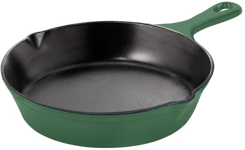 Utopia Kitchen - Saute Fry Pan - Chefs Pan, Pre-Seasoned Cast Iron Skillet - Nonstick Frying Pan 6.5 Inch - Safe Grill Cookware for indoor & Outdoor Use - Cast Iron Pan (Green)