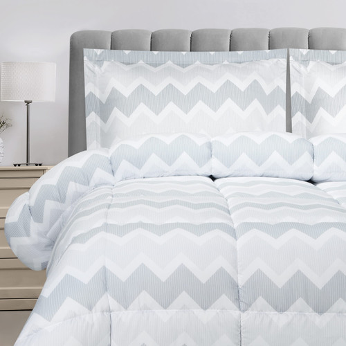 Utopia Bedding Queen Comforter Set (Chevron Grey) with 2 Pillow Shams - Bedding Comforter Sets - Down Alternative Comforter - Soft and Comfortable - Machine Washable