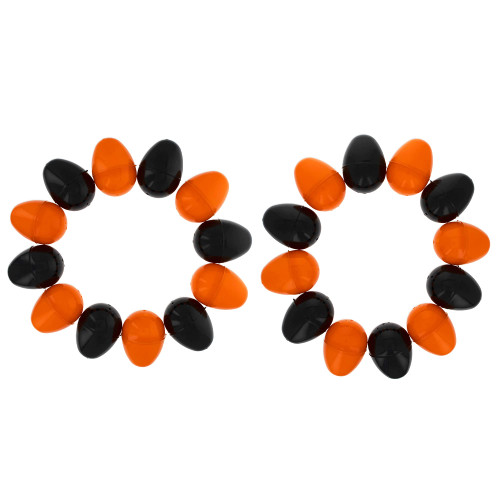 Halloween Theme Set of 12 Orange and 12 Black Plastic Easter Eggs 2.25 Inches