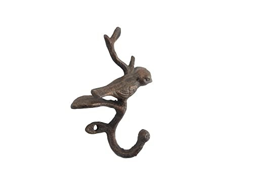 Handcrafted Nautical Decor Rustic Copper Cast Iron Decorative Bird Hook 6"