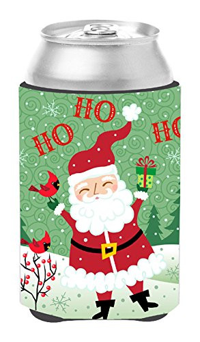Caroline's Treasures VHA3016CC Merry Christmas Santa Claus Ho Ho Ho Can or Bottle Hugger, Multicolor