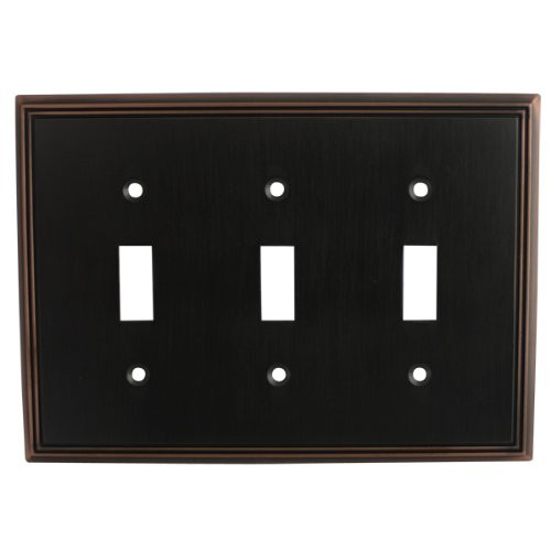 Cosmas 65005-ORB Oil Rubbed Bronze Triple Toggle Switch Plate Switchplate Wall Cover