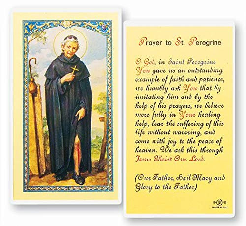 WJ Hirten E24-514 Prayer to Saint Peregrine, Clear Holy Cards