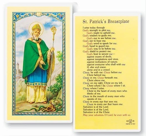 WJ Hirten E24-642 Saint Patrick's Breastplate, Clear Holy Cards