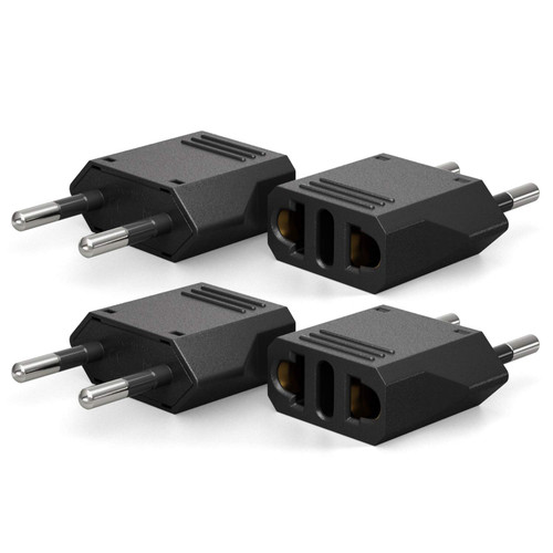 Unidapt European travel plug adapters - US to Europe power adapter, handy wall outlets converters, European Adapter, Type C Plug Adapter, Travel Adapter for Europe, Adapter Pin Converter 4-Pack, Black Unidapt European travel plug adapters - US to Europe power adapter, handy wall outlets converters, European Adapter, Type C Plug Adapter, Travel Adapter for Europe, Adapter Pin Converter 4-Pack, Black