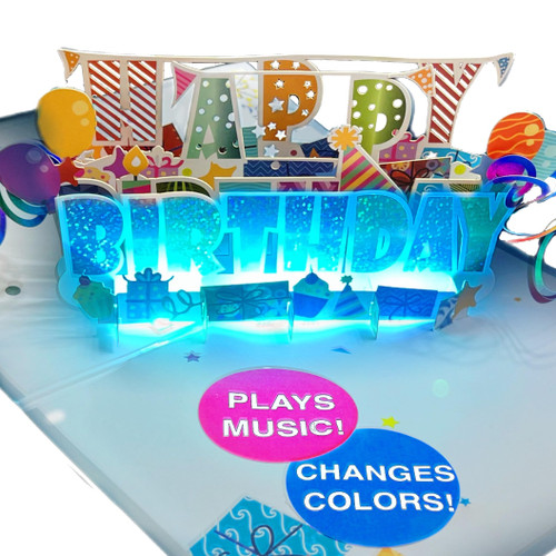 LIGHTS & MUSIC Happy Birthday Card - Plays Song 'HAPPY', 3D Musical Happy Birthday Card, Birthday Cards for Women, Birthday Cards for Men, Birthday Gift Cards, Greeting Cards, 1 Pop Up Birthday Card LIGHTS & MUSIC Happy Birthday Card - Plays Song 'HAPPY', 3D Musical Happy Birthday Card, Birthday Cards for Women, Birthday Cards for Men, Birthday Gift Cards, Greeting Cards, 1 Pop Up Birthday Card