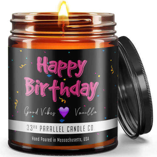 Happy Birthday Candle Gifts for Women & Men | Unique Gifts for Womens Birthday Best Friend, Mom, Sister, Friend, 30th 40th 50th | Famous Vanilla Birthday Cake Scent | Hand Crafted USA | Soy Happy Birthday Candle Gifts for Women & Men | Unique Gifts for Womens Birthday Best Friend, Mom, Sister, Friend, 30th 40th 50th | Famous Vanilla Birthday Cake Scent | Hand Crafted USA | Soy