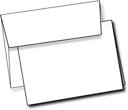 Heavyweight White Blank Cards With White Envelopes 4.25"x5.5" Greeting Cards Blank Cards And Envelopes Printable Note Cards With Corresponding Envelopes (25 Pack)