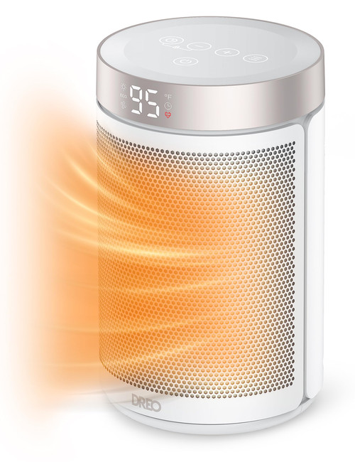 Dreo Space Heaters for Indoor Use, Portable Heater with Thermostat, 1-12H Timer, Eco Mode and Fan Mode, 1500W PTC Ceramic Fast Safety Heat for Office Bedroom Home, White Dreo Space Heaters for Indoor Use, Portable Heater with Thermostat, 1-12H Timer, Eco Mode and Fan Mode, 1500W PTC Ceramic Fast Safety Heat for Office Bedroom Home, White