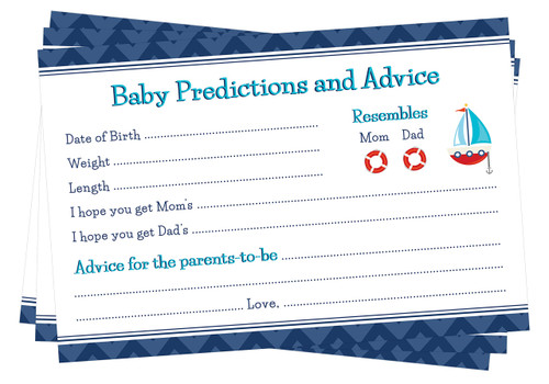 Nautical Ahoy Predictions and Advice Baby Shower Cards - 24 count Nautical Ahoy Predictions and Advice Baby Shower Cards - 24 count