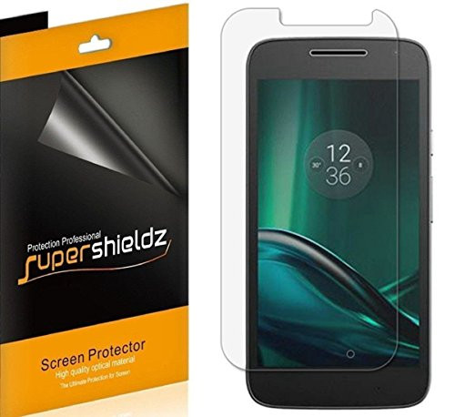 [6-Pack] Supershieldz for Moto G Play / Moto G Play (4th Gen) / Moto G4 Play Screen Protector, Anti-Bubble High Definition Clear Shield + Lifetime Replacements Warranty