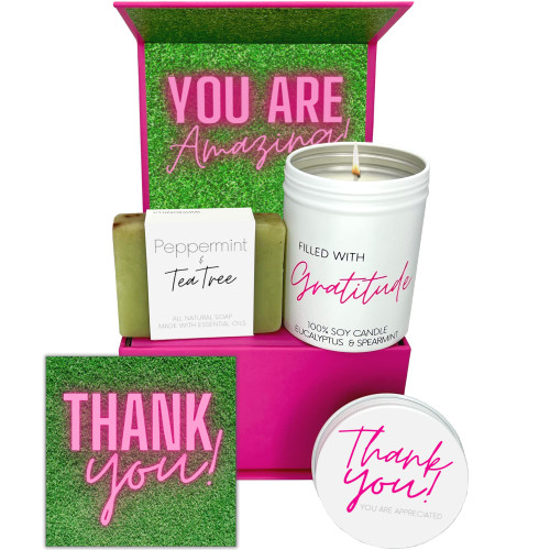 Boxzie Thank You Gifts for Women, Appreciation Gift Box Set, Cute Gratitude Basket Ideas - Thoughtful Candle Presents for Employee, Boss, Coworker, Hostess, Female, Secretary, Teacher, Friend Boxzie Thank You Gifts for Women, Appreciation Gift Box Set, Cute Gratitude Basket Ideas - Thoughtful Candle Presents for Employee, Boss, Coworker, Hostess, Female, Secretary, Teacher, Friend