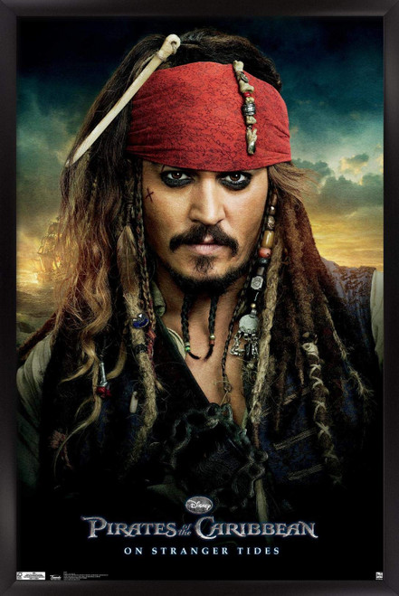 Trends International Disney Pirates of the Caribbean: On Stranger Tides - One Sheet Wall Poster, 22.375" x 34", Black Framed Version