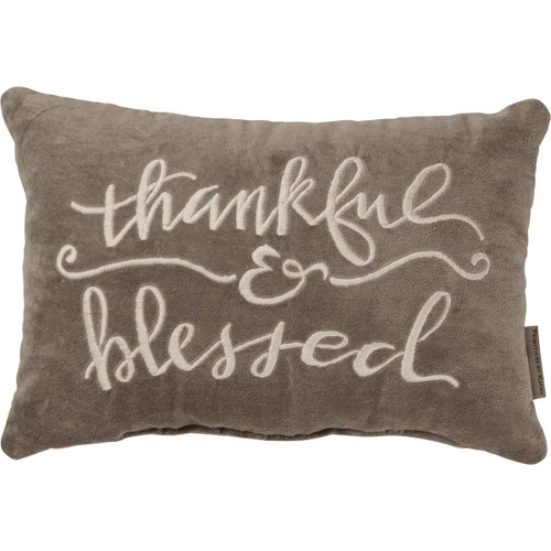 Primitives by Kathy 39291 Luxe Velvet Embroidered Throw Pillow, 15 x 10-Inch, Thankful & Blessed Primitives by Kathy 39291 Luxe Velvet Embroidered Throw Pillow, 15 x 10-Inch, Thankful & Blessed