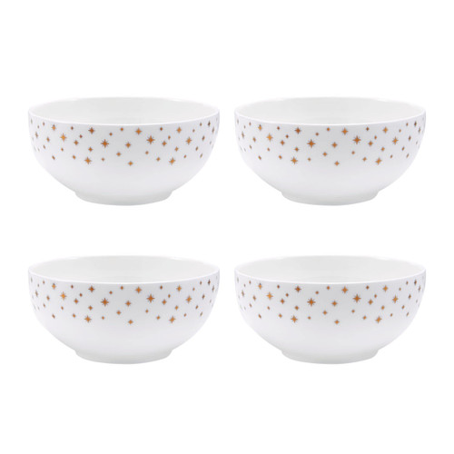 Mikasa Millie Gold Metallic Set of 4 All Purpose Bowls, 6 Inch