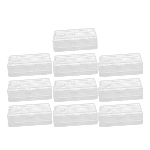 Fielect Battery Storage Case Holder Transparent for 18650/RCR123/16340 Model Battery 2/4 Capacity 10Pcs