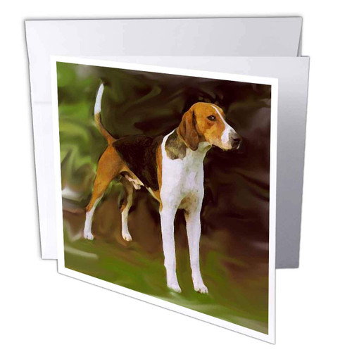 3dRose American Foxhound - Greeting Cards, 6 x 6 inches, set of 12 (gc_4238_2)