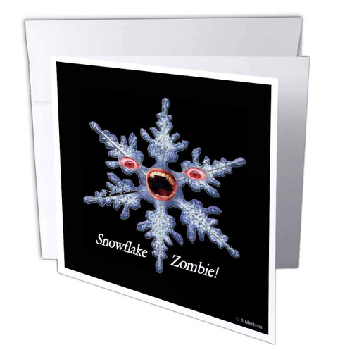 3dRose Snowflake Zombie - Greeting Cards, 6 x 6 inches, set of 12 (gc_6230_2)