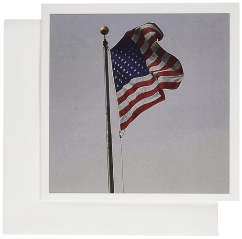 3dRose American Flag and Sky Patriotic Photography - Greeting Cards, 6 x 6 inches, set of 12 (gc_29500_2)