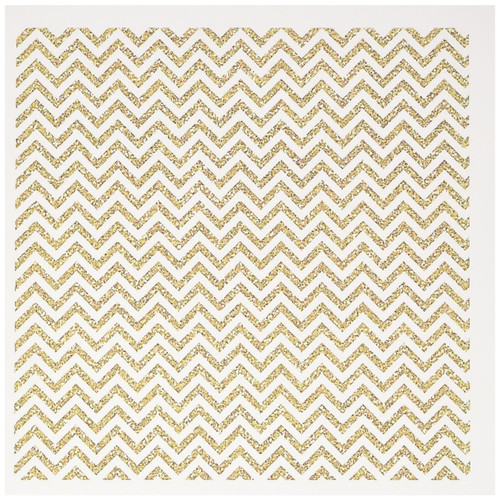 3dRose Gold Chevron Faux Glitter Image of Glitter, Greeting Cards, Set of 6 (gc_192809_1)