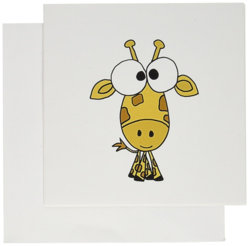 3dRose Funky Giraffe Greeting Cards, Set of 6 (gc_195218_1)