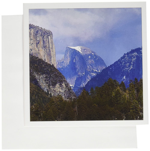 3dRose USA California Half Dome in Yosemite Valley 6 x 6 Inches Greeting Cards, Set of 12 (gc_189458_2)