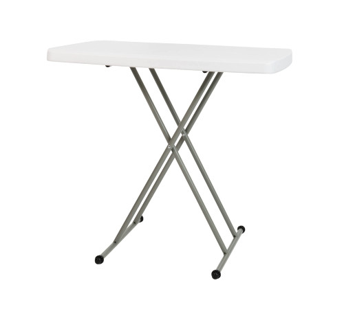 Flash Furniture Elon Folding Table - Granite White - Height Adjustable - 30 Inch - TV Tray - Commercial Grade Laptop Table