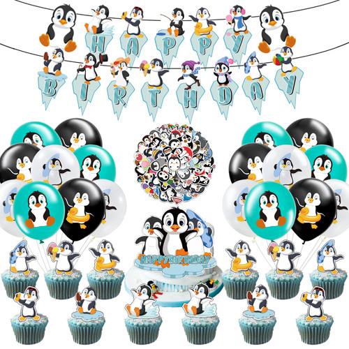 Penguin Party Decorations, Penguin Birthday Party Supplies Include Banner, Cake Topper, 24pcs Cupcake Toppers and 18pcs Colorful Penguin Balloons, Penguin Party Favors Favors for Kids, Teens Penguin Party Decorations, Penguin Birthday Party Supplies Include Banner, Cake Topper, 24pcs Cupcake Toppers and 18pcs Colorful Penguin Balloons, Penguin Party Favors Favors for Kids, Teens