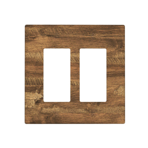 Rustic Brown Wood Print Rocker Double Switch Plate Covers Decorative Farmhouse 2 Gang Wall Plate for Electrical Outlet Cover Plate for Bathroom Bedroom Kitchen Office Decor