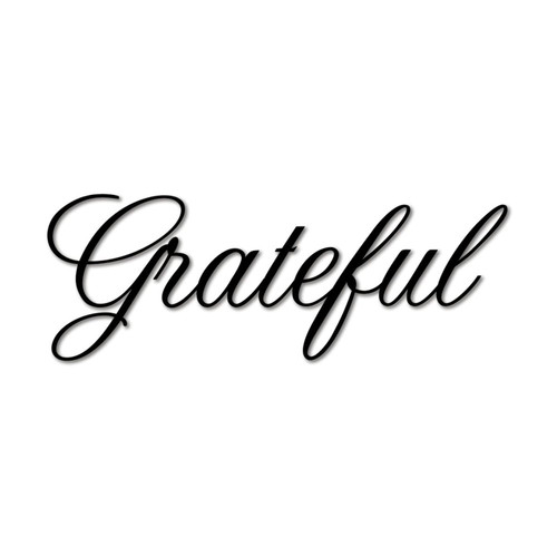 Grateful Backdrops Wall Art Wall Sticker Letter Monogram Script Font Self-Adhesive Wall Decal for Backdrops Bumper Car Cups Vinyl 22in