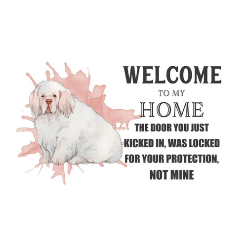 Welcome to My Home Office Home Decor Wall Stickers Cute Dog Reusable Wall Stickers for Refrigerator Bedroom Bathroom Mirrors Vinyl 22in