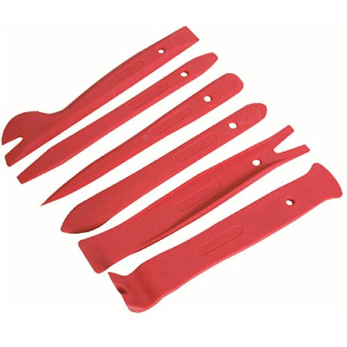 Qbace 6 Piece Nylon Trim Removal Set, Pry Bar Set , Fastener Remover Tool Set