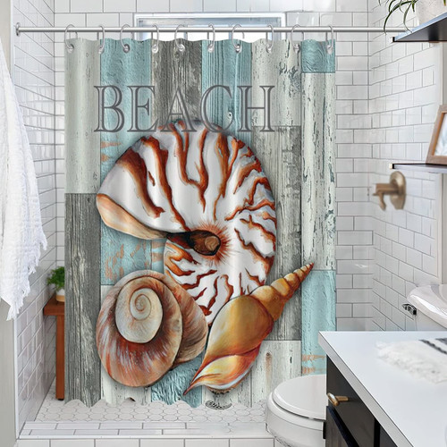 Sea Snail Starfish Nautical Beach Ocean Theme Contemporary Shower Curtain for Bathroom Watercolor Marine' Life Shower Curtain Set with Hooks for Bathroom Polyester Shower Curtain Washable 47x70 Sea Snail Starfish Nautical Beach Ocean Theme Contemporary Shower Curtain for Bathroom Watercolor Marine' Life Shower Curtain Set with Hooks for Bathroom Polyester Shower Curtain Washable 47x70